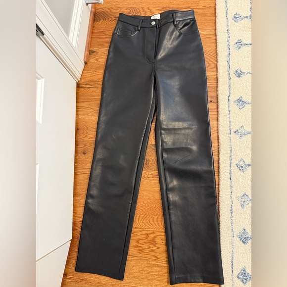 Wilfred Pants - Aritzia Wilfred Melina Black Faux leather Pants Size 4